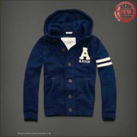 heren abercrombie and fitch pullover full-knop blauw wit Store Haarlem vv6op367